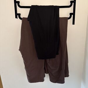 3 Pairs Conceited Leggings S/M 2 Brown Full Length 1 Pair Black Cropped